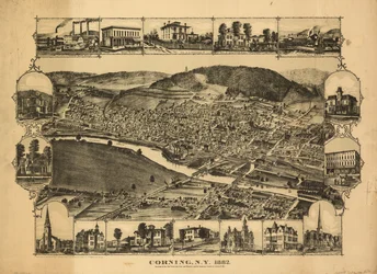 Corning, N.Y., 1882 - Junction of the New York, Lake Erie, and Western and the Syracuse, Geneva & Corning Railroads