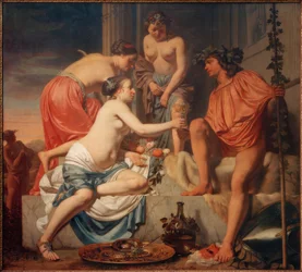 The Enthroned Bacchus – Nymphs Offering Bacchus Wine and Fruits