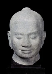 Head of King Jayavarman VII Bayon Style, from Preah Khan, 12th-13th century
