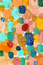 Colorful Abstract Gold Shapes