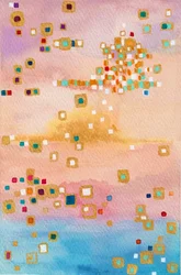 Floating Gold Squares