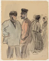 Group of People at the Market, Gisors