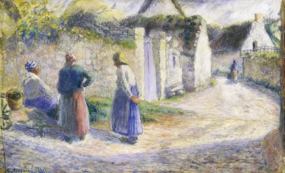 Village Street with Three People on the Right