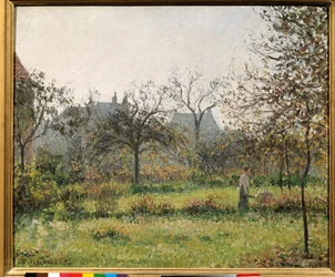 Woman in an Orchard, Autumn Morning