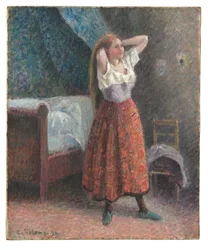 Woman Combing Her Hair