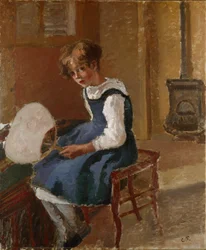 Jeanne holding a Fan