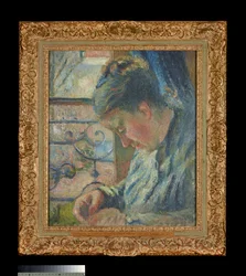 Julie Pissarro Sewing Beside a Window