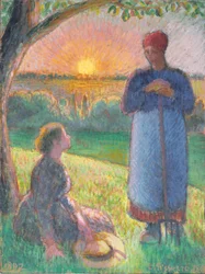 Talking peasants, Sunset, Eragny