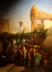 Strollers Near the Bacchus Colonnade in Latakieh