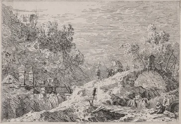 Mountain Landscape with Five Bridges, from the series Views