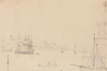 Sketch of Ships near West Cowes, Isle of Wight