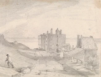 Sketch of a Cliffside Road and Buildings, Hastings