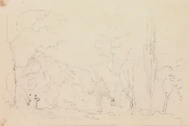 Sketch of a Thatched Roof Cottage