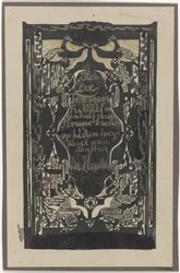 Design for a certificate on the occasion of twelve and a half years of loyal service at the Glue and Gelatin Factory