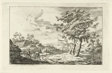 Hunters with a Dog on a Path (Landscapes a-f)