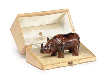A Carved Jasper Model of a Rhinoceros, c. 1900