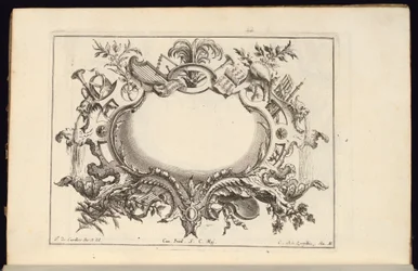 Cartouche with Musical Instruments, Book of Regular Cartouches