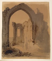Gothic Church Ruin with Two Women