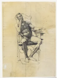 Male Model Figure. Study for the Figure of Frederik III in the University Painting 1887-89