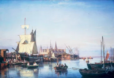 Port of Helsingør with Kronborg Castle