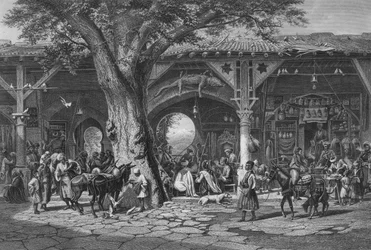 A Street in Damascus, engraved by C. Bertrand