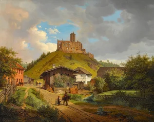 Hilgartsberg Castle Ruins and View of Hofmark on the Danube, 1829