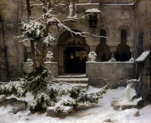 Monastery Garden in Snow