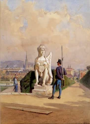 Pastime on Guard in the Garden of Belvedere Palace in Vienna