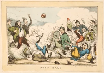 Football in the streets of London, 1820