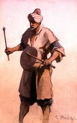 Drum Beater in the Marriage Procession, Cairo