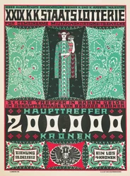 Poster Advertising the 24th Royal Austrian Charity Lottery in 1912