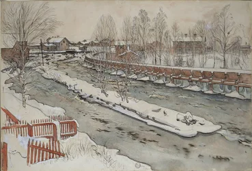 The Timber Chute. Winter Scene. From A Home (26 watercolours)