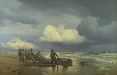 Fishermen Hauling Nets on Skagen North Beach