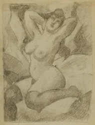 Female Nude with Black Stockings