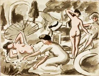 Group of Nude and Semi-Nude Women