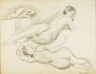 Group of Three Reclining Female Nudes