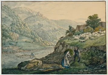 Stolzeneck on the Neckar (Sheet 19 from the Sketchbook of the Neckar Region)