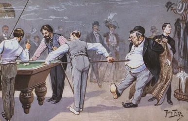 Comical Scene in a Billiards Hall
