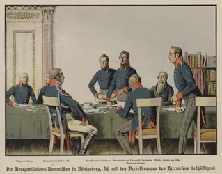 King Frederick William III attending a meeting of the Prussian Military Reorganisation Commission in Konigsberg