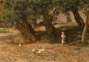The Little Goose Girl under Willows