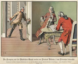 Crown Prince Frederick of Prussia Surprised by His Father, the King, While at Flute Practice