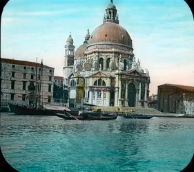View to Basilica Santa Maria della Salute, Venice, Italy, circa 1910. Carl Simon Archive