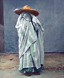 Morocco, Fully Veiled Moor, Image Date: circa 1910. Carl Simon Archive