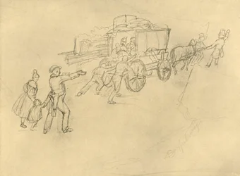 The Thespian Cart Actors on the Road, mid-late 19th century
