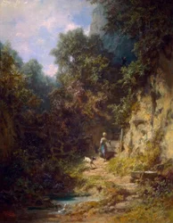 Girl with Goat, Waved at by a Hunter