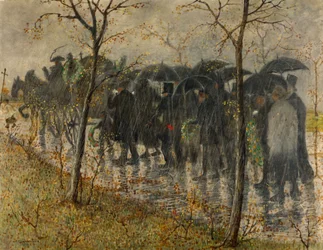 Funeral Procession in the Rain
