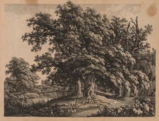 Landscape and Bridge with Three Figures