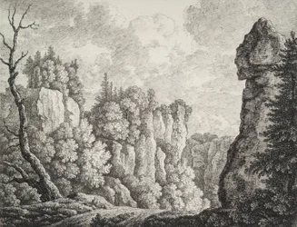 Rocky Landscape with a Hermit