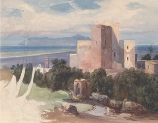 View on Terracina with Mount Circeo