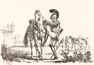 Carabinier Mounting a Horse